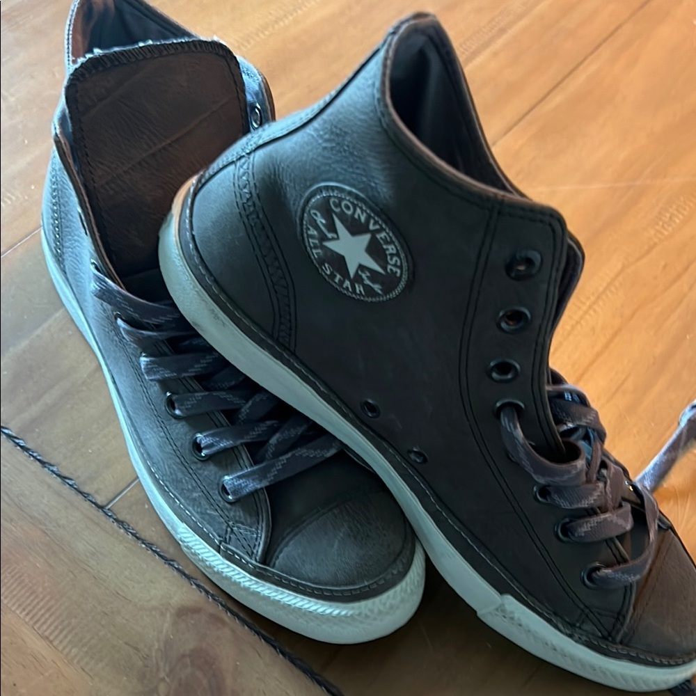 Converse Green and White Sneakers High-Top Canvas